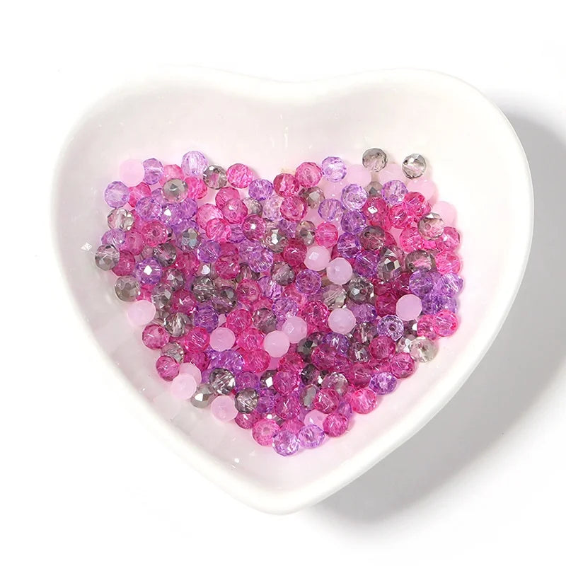 Cheap Price Factory Sell 4mm Mix Color Glass Rondelle Beads 200pcs /bag Crystal Beads for Diy Jewelry Making