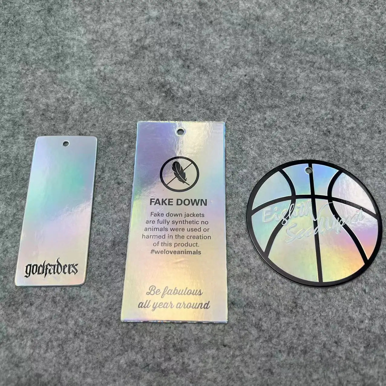 Custom Clothing Brand Label Card Plain Holographic Luxury Custom Logo Printing T Shirt Garment Clothing Hang Swing Tags