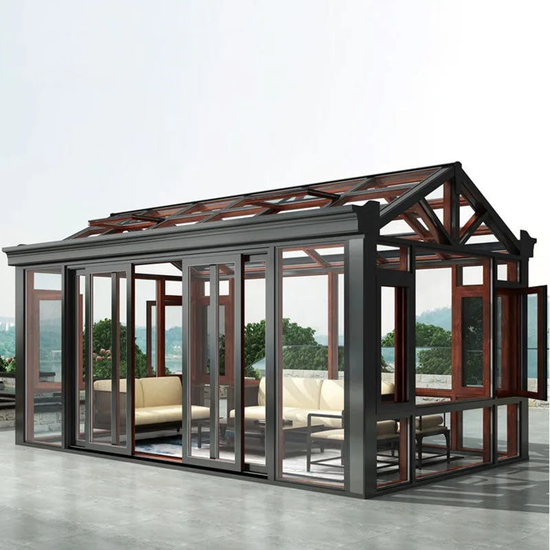 Hot Sale Wholesale Prefabricated Tiny European Design Villa Sunroom with Triangle Roof Double Tempered Glass Easy Installation