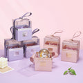 Stock (Custom Accepted) High-end Acrylic Lid Square Jewelry/Candy/Gift Box with Recycled Materials and Leather Handle