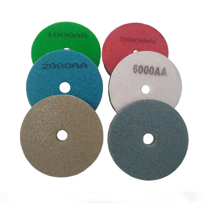 4Inch Self-adhesive Wool Polish Wheel for Sponge Stone Wood Care Soft Knit Buffing Pad