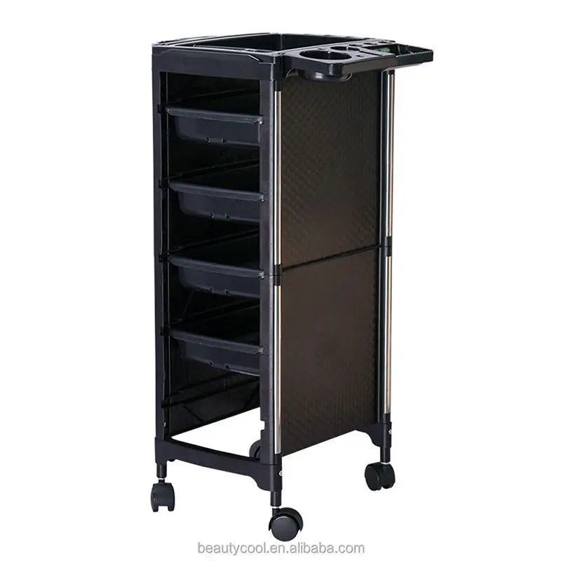 Wholesale New Coloring Salon Furniture Beauty Hair Salon Trolley in Black Hair Salon Trolley