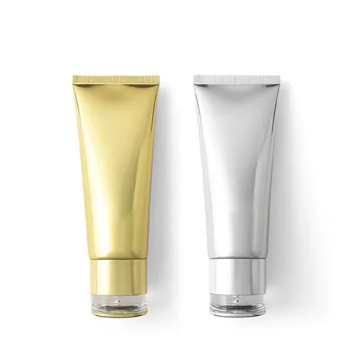 100ml Empty Refillable Cosmetic Squeeze Tube for Face Hand Cream Lotion Facial Cleanser Gold Silver Black Soft Plastic Tube