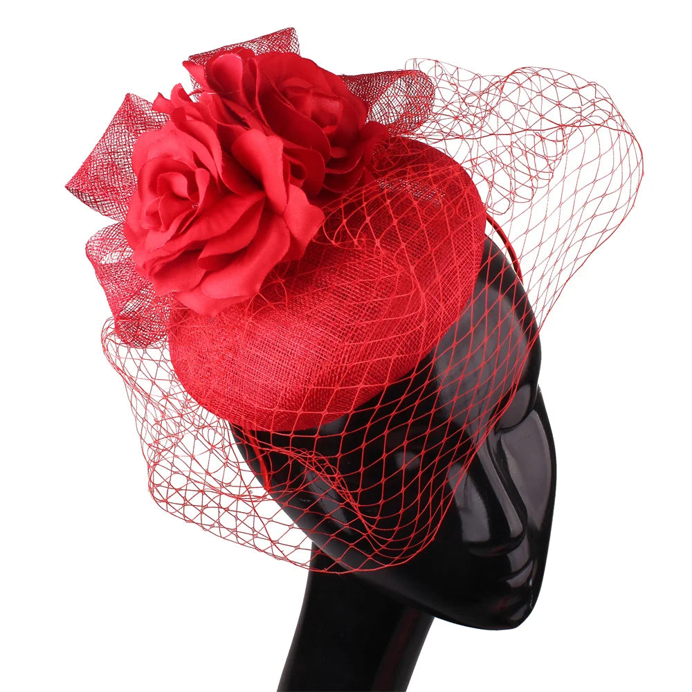 New Product Women Vintage Sinamay Fascinator Wedding Derby Party Elegant Church Kentucky Ascot Headband Fascinator Women