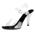 10 cm short heel sandals leaky toe transparent high heels Club strippers large non slip women's buckle summer sandals