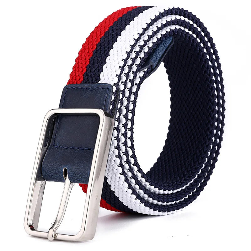 New Factory Direct Supply Korean Version of the Breathable Elastic Belt Men and Women Elastic Canvas Belt Leisure Youth Belt