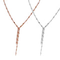 Hainon S925 Sterling Silver Small square Necklace Female Short Rose Gold Clavicle Chain Temperament Wholesale