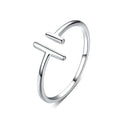 Genuine 100% 925 Sterling Silver Wedding Rings Parallel Lines Adjustable Rings for Women Fashion Original Jewelry SCR555