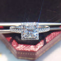 CAOSHI Square Shape Princess Cut Diamond Wedding Rings for Women Bands 925 Silver Plating High Quality Cubic Zirconia Rings