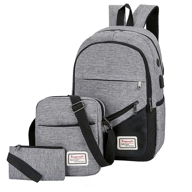 Travel Backpack for Hike Cheap Back to School Bag Set With 3 Piece for University Students