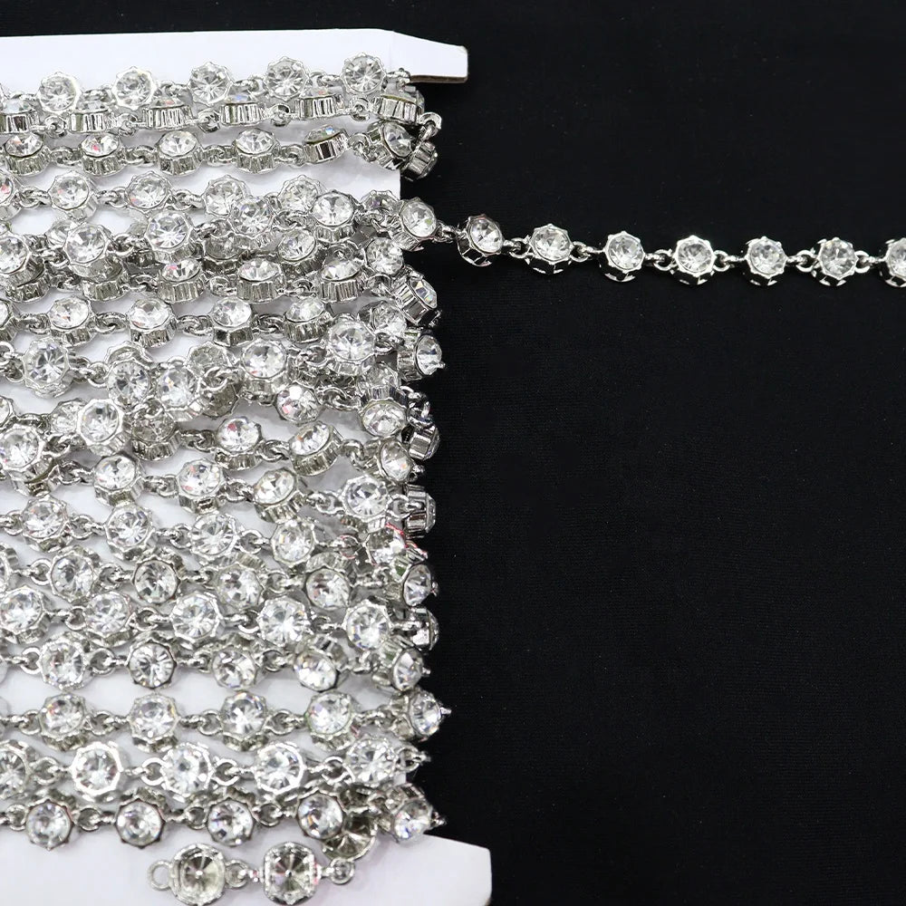 D019 Factory Supply High Crystal Chains Fashion Rhinestone Chain Trim New Design Crystal Bag Chain