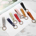 Hot Sale Personalized Design Custom Logo Print Vintage Armband Key Chain Keyring Genuine Crazy Horse Leather Strap Keychain