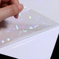 20 Hoja Holographic Vidrio Quebrado Self Adhesive Waterproof A4 BOPP Broken Glass Cold Laminate for KOPP Card
