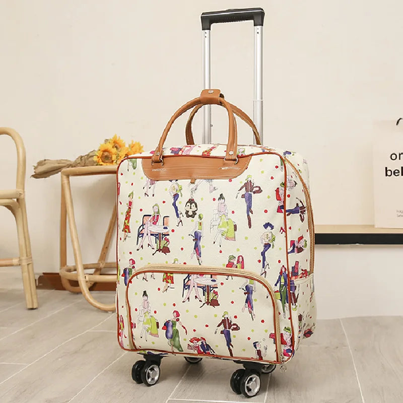 Trolley Bag Short-distance Universal Wheel PU Leather Luggage Bag Travel Portable Storage Travel Foldable Suitcases Luggage
