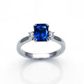 MSR-1126 18K Gold Radiant Cut Lab Grown Sapphire Engagement Ring