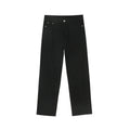Men's Black White Loose Wide Leg Jeans 100% Cotton Button Detail Breathable & Eco-Friendly Mid Waist Vintage Casual Style