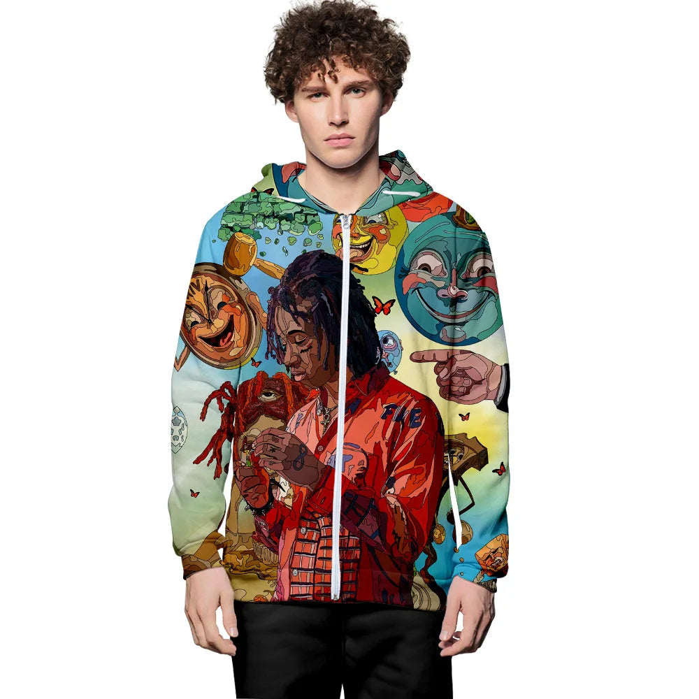 Wholesale New Arrival Customized Trippie Redd 3D Digital Printing Hoodies Sweatshirts Men's Hip Pop Rapper Leisure Style Autumn