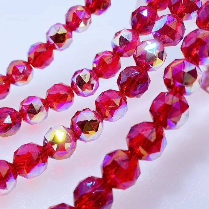 Wholesale 8mm 10mm Flash Crystal Beads DIY Necklace Bracelet Accessories Colorful Round Faceted Glass Beads for Jewelry Making