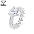 New Arrival Fashion Accessories Gold Silver Rose Gold Color Iced Out Micro Paved AAA CZ Heart Stone Hip Hop Women's Ring