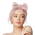 Custom Logo Flannel Spa Skincare Wristband and Makeup Facial Towel Set Women's Bath Headband Scrunchie with Bow