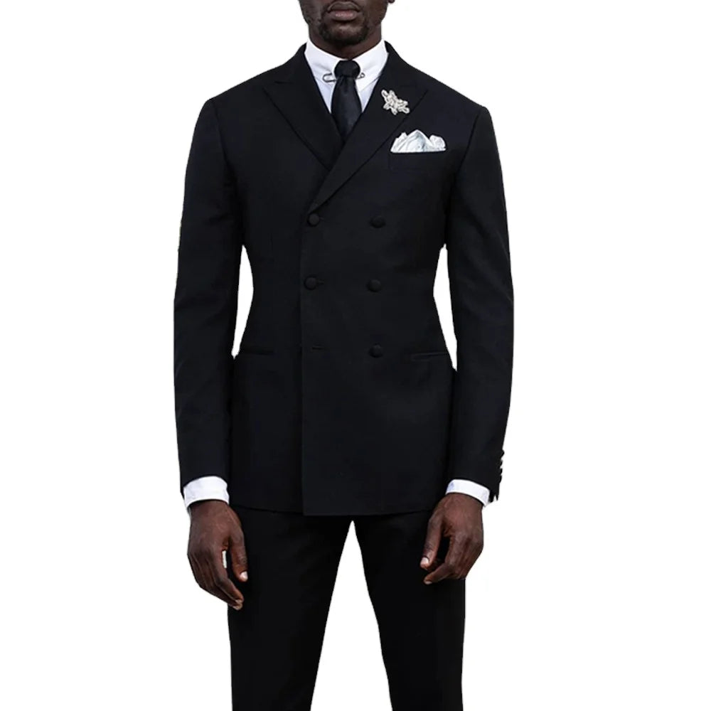 2025 New Men Suits Autumn Tuxedo Big Top Lapel One Button Male Business Office Tuxedo Suits Custom Made 2  Pieces Blazer Sets