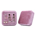 BETTER JBS1201 Portable 9*9cm Custom Modern Pink Yellow Soft Velvet Jewelry Storage Case Ring Earrings Packaging Travel Box