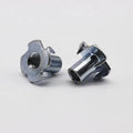 T Nuts 4 Prong Threaded Insert Carbon Steel Zinc Plated for Wood Rock Climbing Wall Galvanized Four-claw T Nut