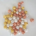 Gold Plated Round Hollow Brass Beads Connectors Charm Jewelry Findings for Jewelry Making Accessory