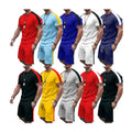 Trendy Oversized Men's Sportswear Breathable Casual Print Terry Tracksuit Short Sets for Spring Washed 2 Pcs Mens Shorts Shirt