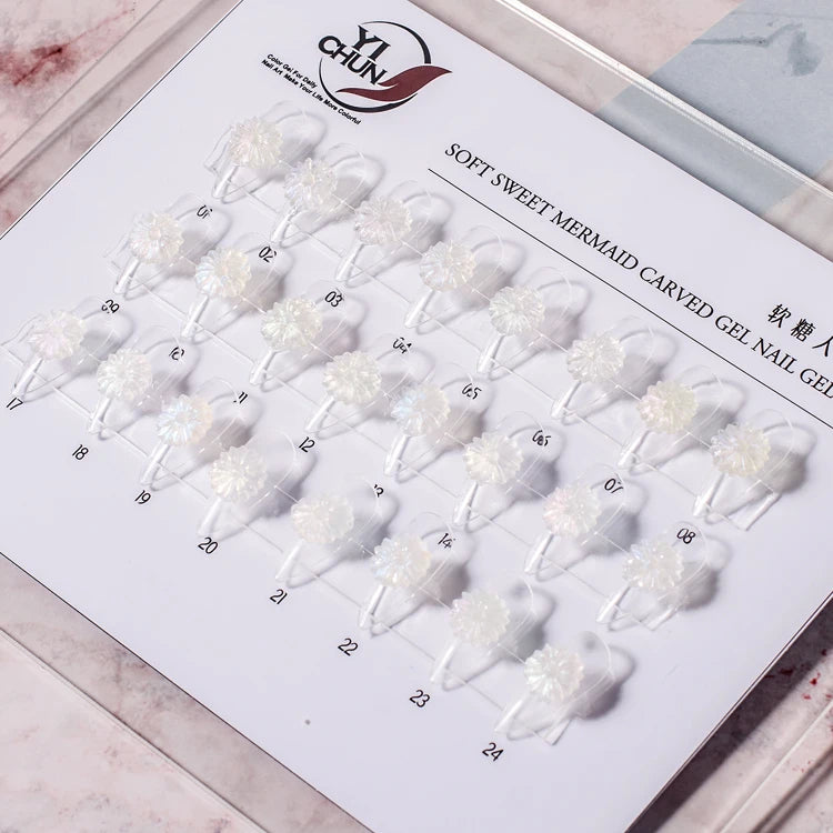 8g Private Label French Water Base Vegan Creative Nail Design Soft Sugar Mermaid UV Gel 3D Carving LED for Nail Salon DIY