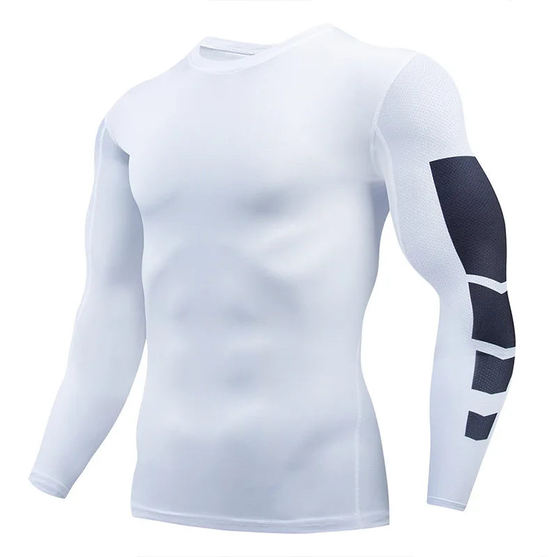 Men's Long Sleeve Quick Compression T-Shirt Rush Guard for Running Gym Workout Sportswear Training Wear