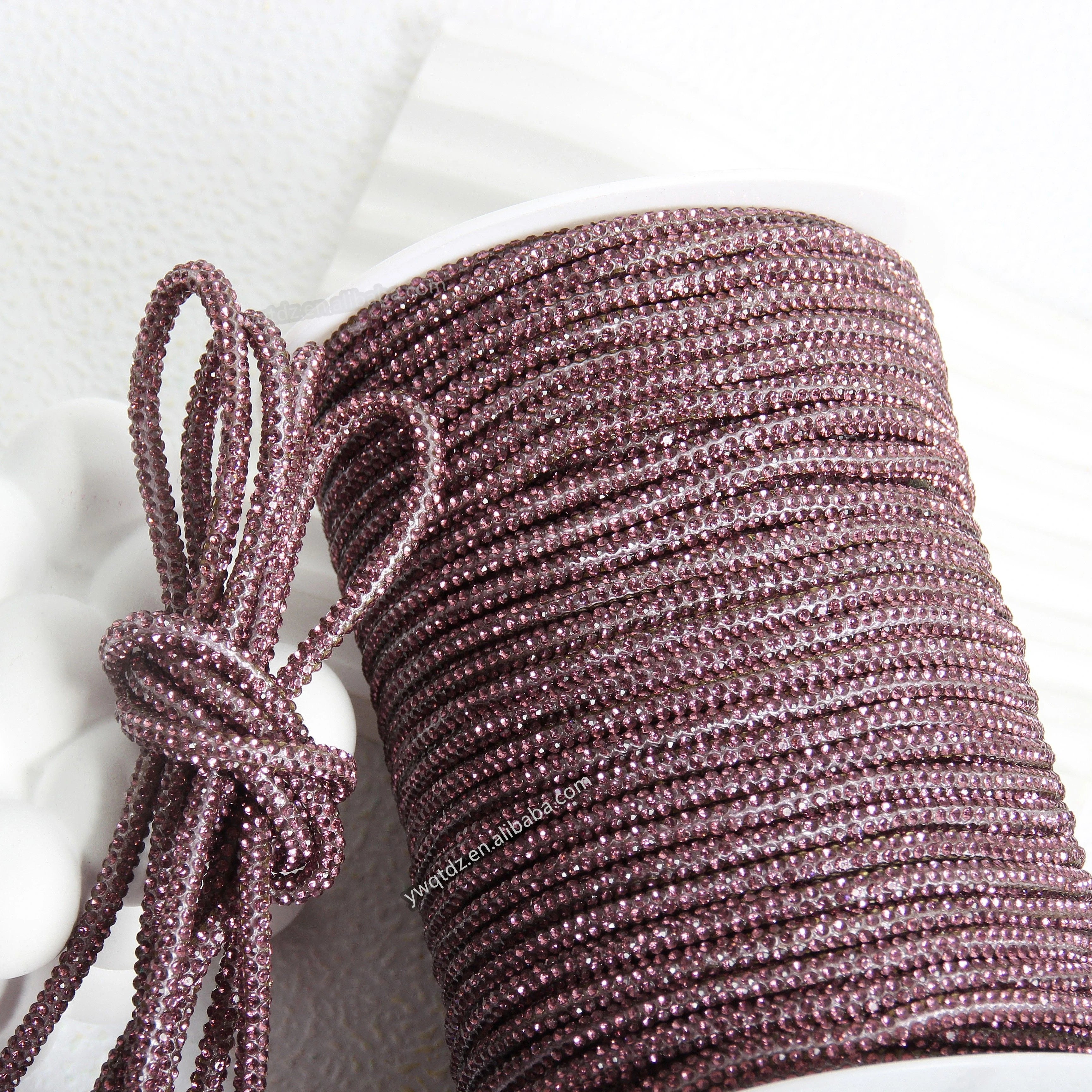 4mm Glass Material DIY Crystal Decorative Shoelaces 3D Rhinestone Rope Colorful Sparkling Tube Clothing Accessories for Shoes