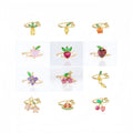 Hot Women Jewelry Color Zirconium Cherry Peach Fruit Earbone Clip Girls Cute Metal 18k Gold Plated Clip-on Earrings