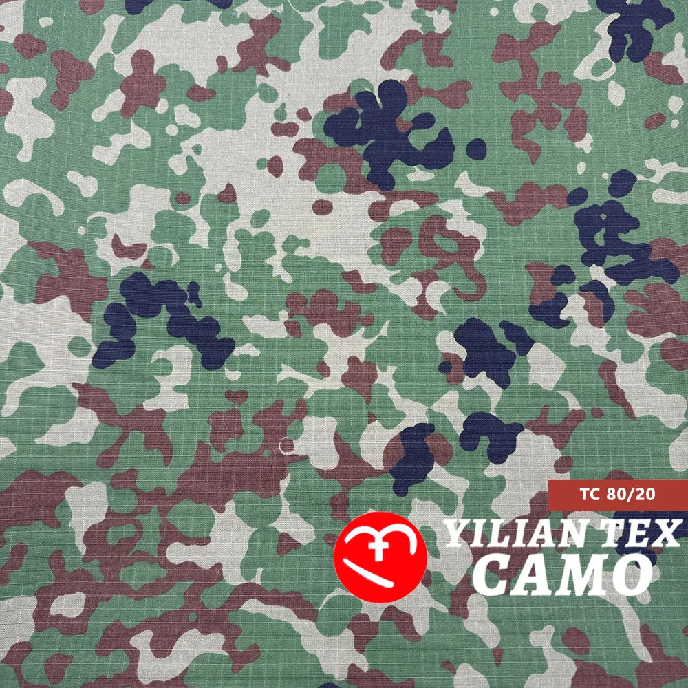 Japan Ground Self Defense Force Camouflage T/C 8020 Twill Poly/Cotton Woven Fabric Anti Tearing for Trousers Garments Hats