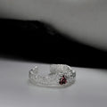 ICEBELA Fashion Jewelry 925 Sterling Silver Niche Design Texture Broken Love Ring Female Ins Cold Style Natural Ruby Ring