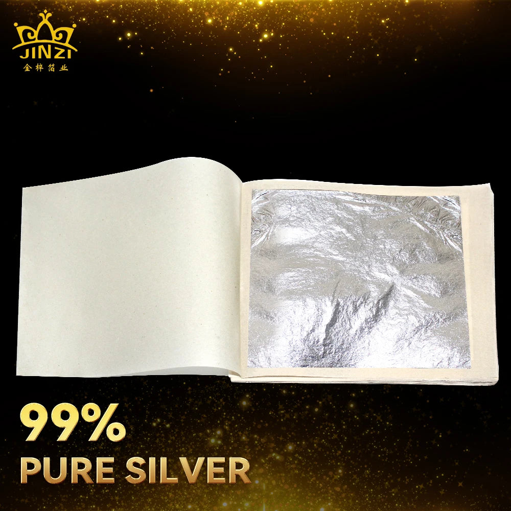 Hot Sale Food Grade 11X11cm 100% Genuine Edible Silver Leaf for Food Decoration