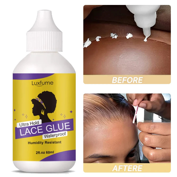 Luxfume Private Label 60ml Waterproof Lace Adhesive Strong Hold Lace Front Adhesive Lace Glue for Wigs