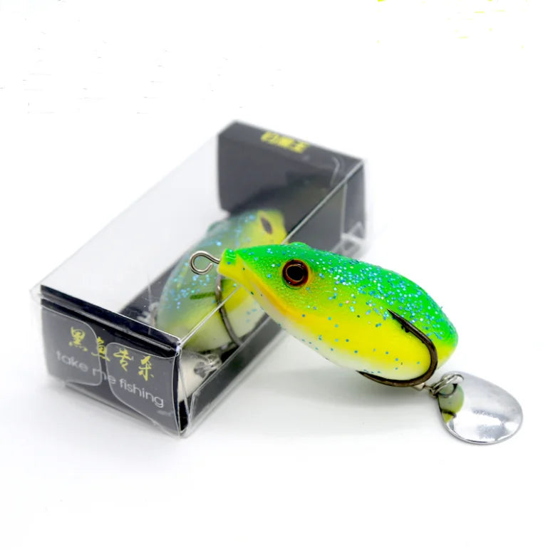 Wholesale 5.5/4.5cm Top Water soft frog lure fishing frog bait Simulation rabbit with double hook Crank wobbler