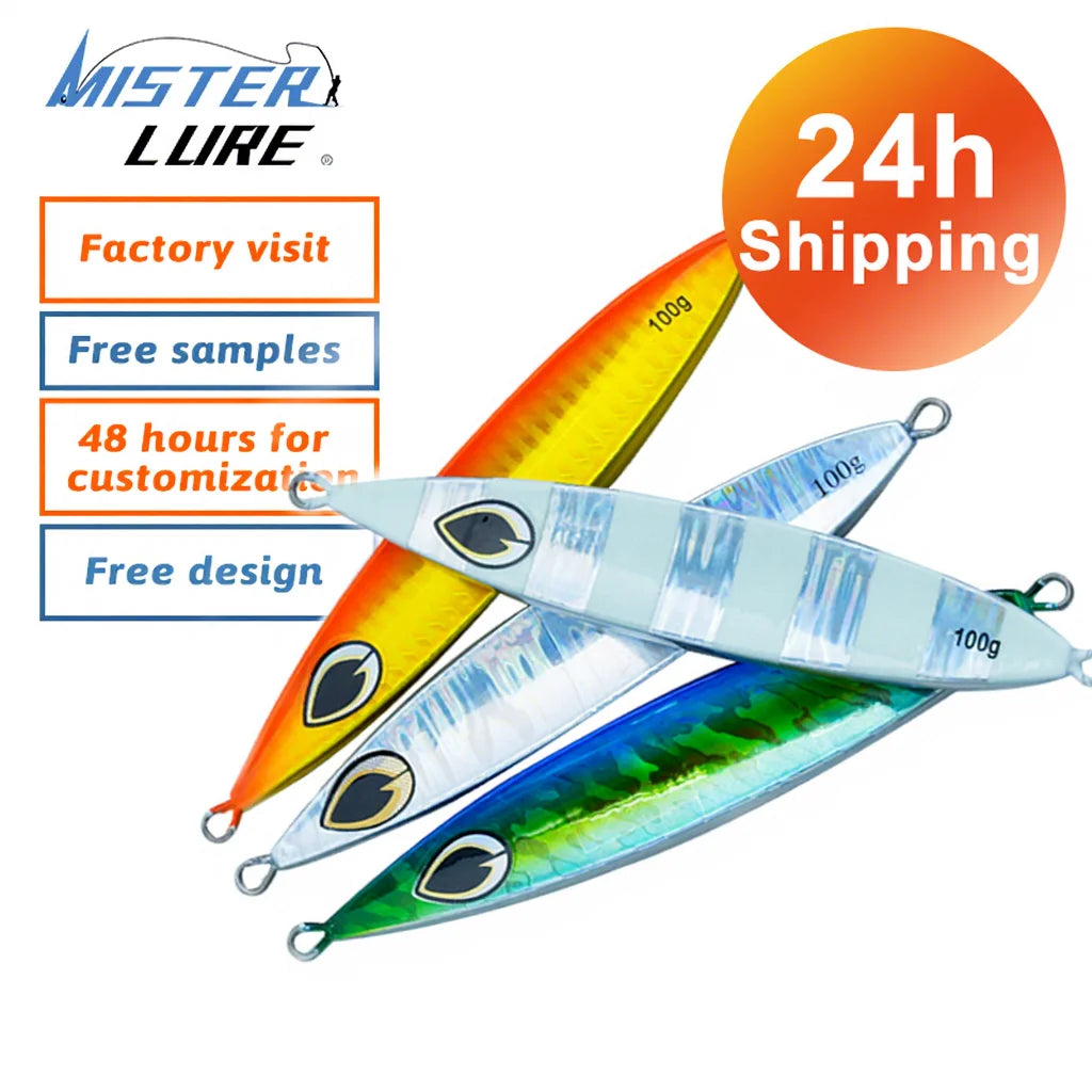 MISTER JIGGING Manufacturing 100g Lead Jig Fishing Metal Bait Deep Sea in Stock Fish Jig Lure