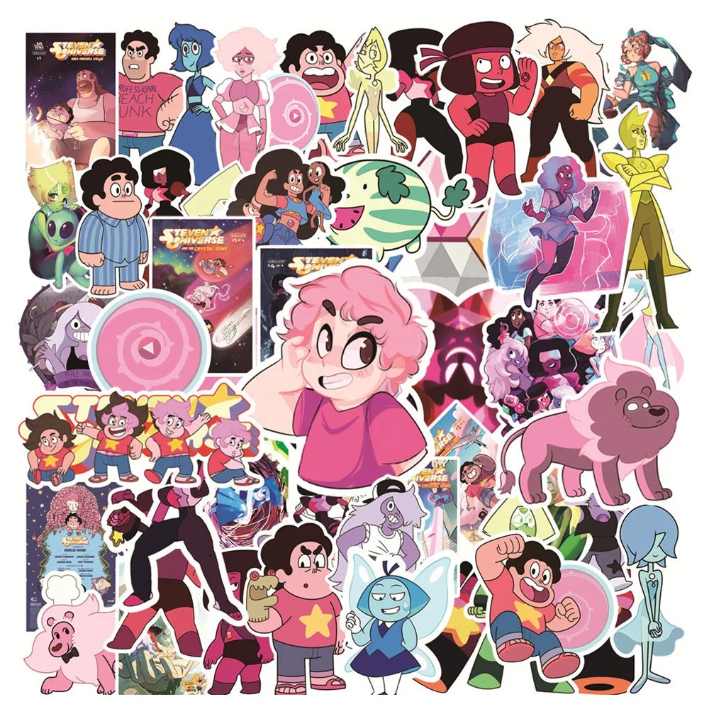 50Pcs Steven Universe Cute Cartoon Decor Sticker for Boy Girl Children Notebook Diary Skateboard Phone Vinyl Stickers