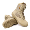 New Outdoor Leisure Hiking Training High Top Tactical Desert Boots Zipper Black/Khaki Rubber & Cow Suede Leather Wholesale