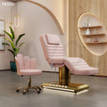 Golden Stainless Steel 3 Motor Electric Beauty Massage Bed with Foot Control and LED Base