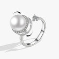 Anillos Anti Ansiedad Elegant Pearl Rotating Anxiety Stress Relef Fidget Ring for Women Spinner Open Adjustable Ring