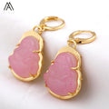 Buddha Earrings Gold Jewelry   Crystal Glass  Boho Style Studs Yoga Gifts Wholesale