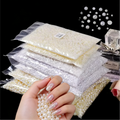 10000Pcs Beige/White Half Circle Pearl Nail Art Ornaments 1.5-6mm Beads Charm DIY Phone Case Makeup Face Sticker Nail Decoration