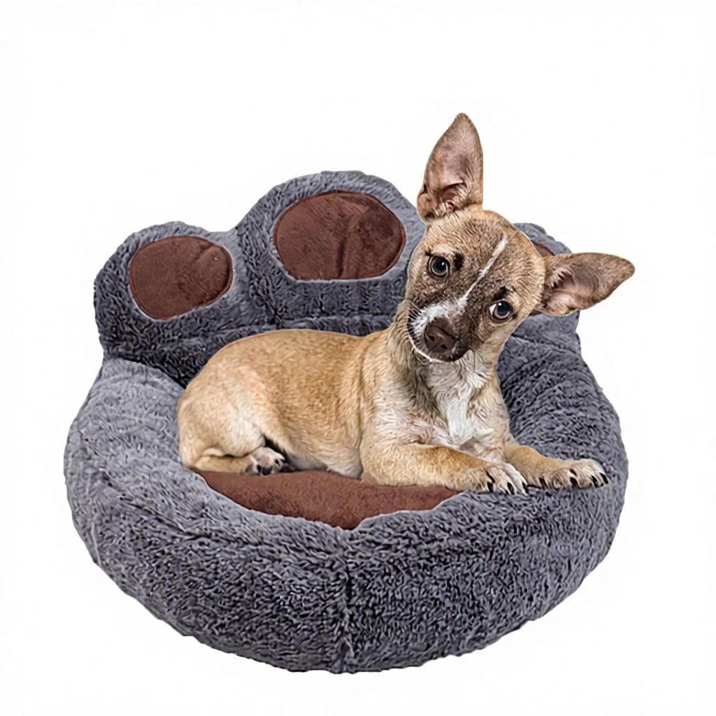 Professional Small Medium Large High Quality Faux Fur Print Winter Orthopedic Waterproof Removable Washable Cotton Fill Dog Bed