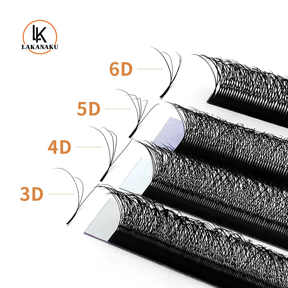 LAKANAKU Wholesale Custom 5D 6D 7D W Shape Lash Extensions Mesh Cilios Hand-woven Clover Eyelash Cilia U Shape YY Lash Trays