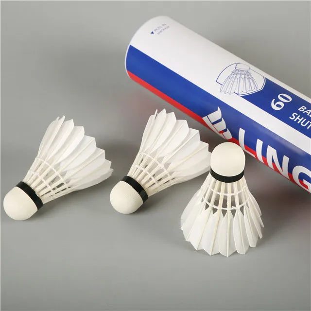 Good Quality Durable Goose Feather White Badminton Shuttlecock Lingmei60  Shuttles As Lining A+ 90
