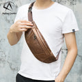 Andong Leather Waist Bag Pack Men Anti-theft Man Waist Men's Genuine Leather Crossbody Bags Sports Male Fanny Pack