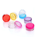 Cute Cream Jar Round Empty Clear Container Jars with MultiColor Lids for Powder Makeup Cream Lotion Lip Balm